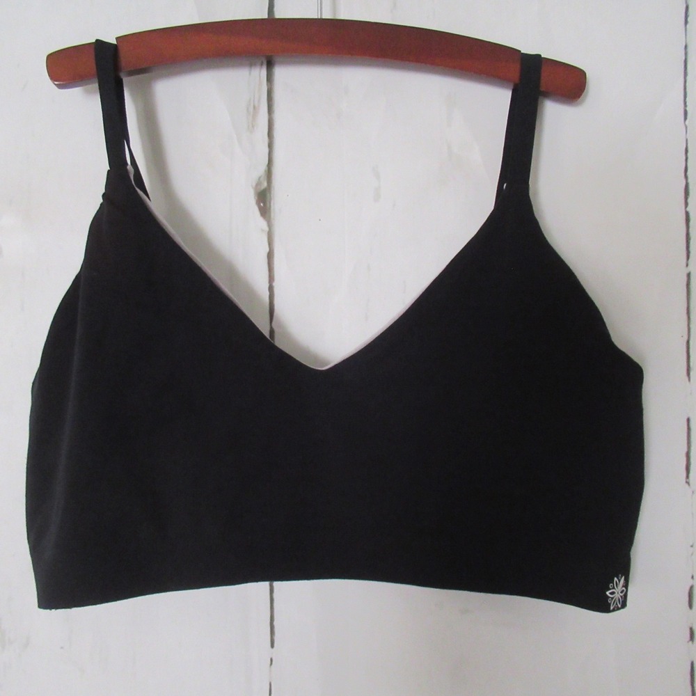 Bleuet Bra Bralette 20 Black Gray Reversible V Neck Pullover